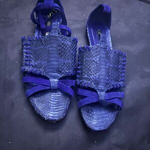 Roberto cavalli special edition flats snakeskin pattern shoes open toe sandals